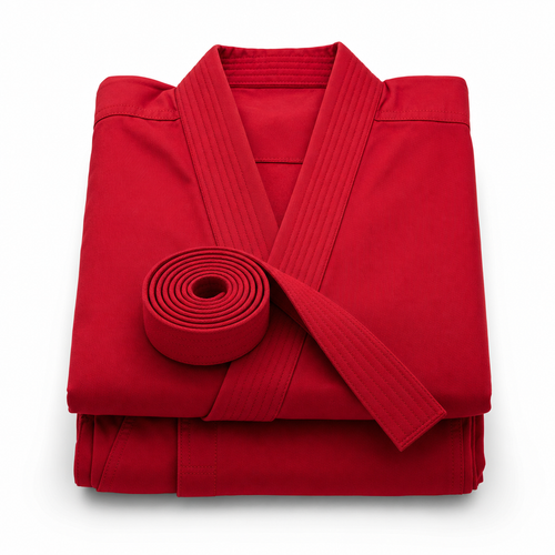Ken Gi (Cosplay) — Red colourway: folded wrap top with obi belt and trousers, primary product view