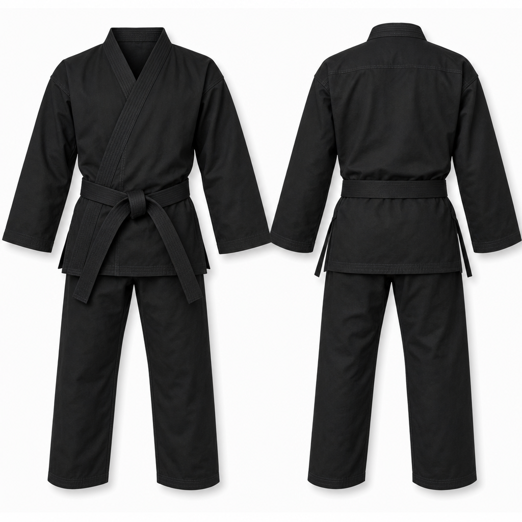 Ken Gi (Cosplay) — Black colourway: back detail of the wrap top showing rear shoulder seam and tail ties