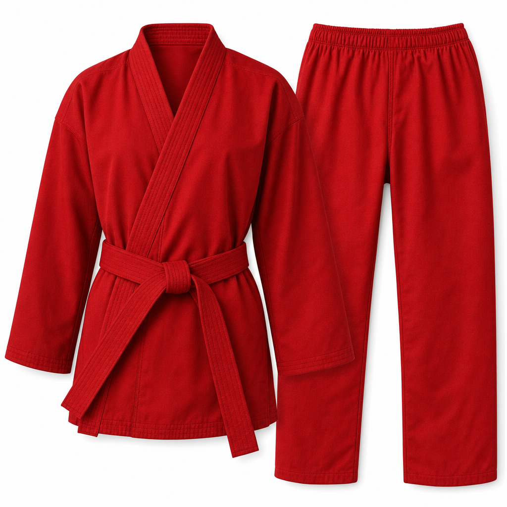 Ken Gi (Cosplay) — Red colourway: obi belt and collar detail close-up