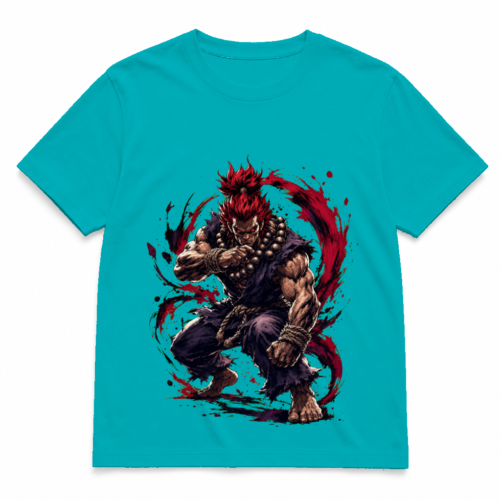 Street Fighter Forever — Akuma Electric Cyan tee