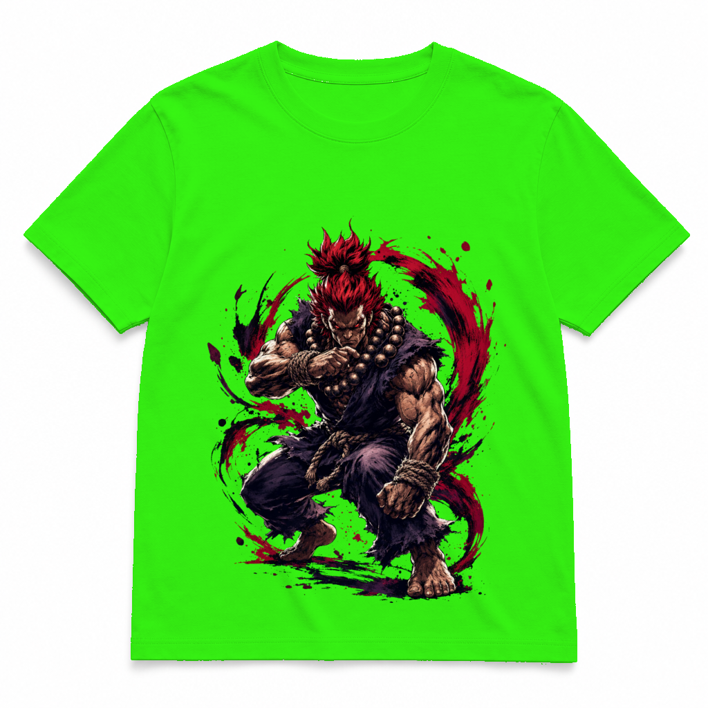 Street Fighter Forever — Akuma Arcade Green tee