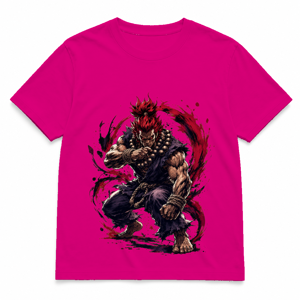 Street Fighter Forever — Akuma Spray Magenta tee