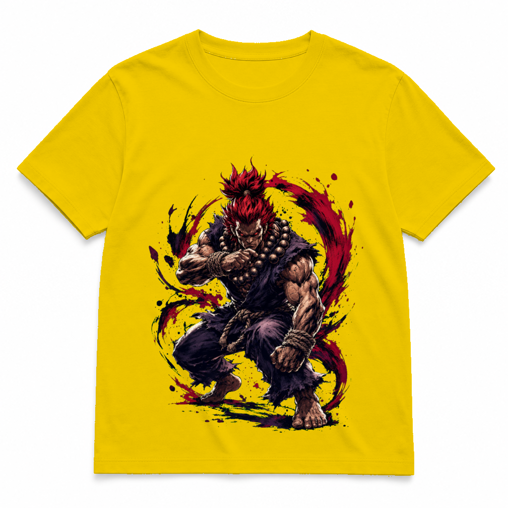 Street Fighter Forever — Akuma Hi-Vis Yellow tee