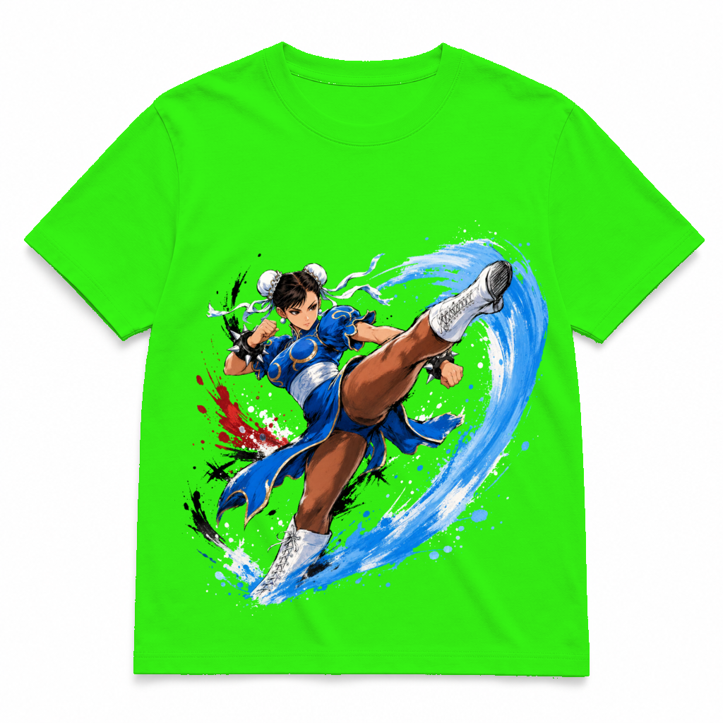 Street Fighter Forever — Chun-Li Arcade Green tee