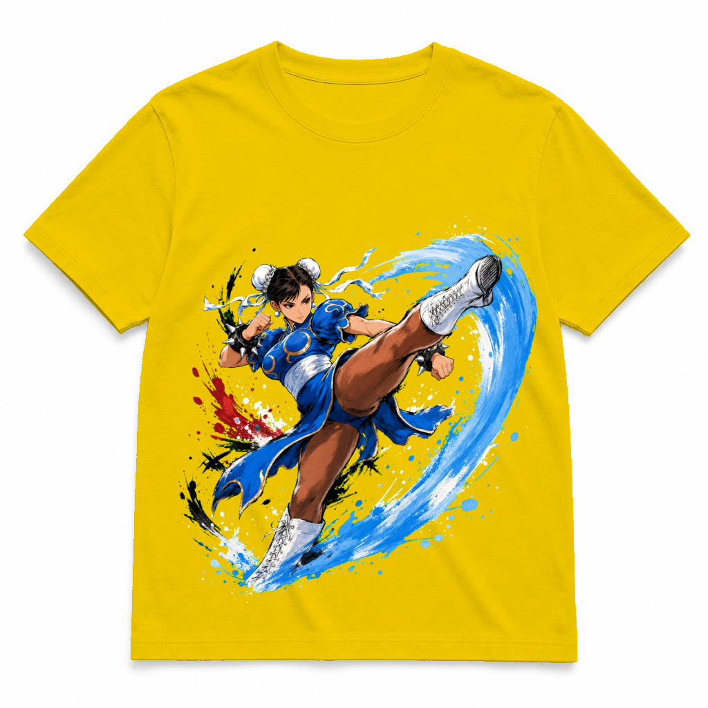 Street Fighter Forever — Chun-Li Hi-Vis Yellow tee