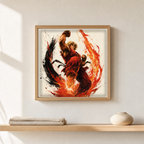 Ken SF6 Digital Art Print — framed mockup A. MOCKUP ONLY: a physical frame is NOT included; this is a digital art print.