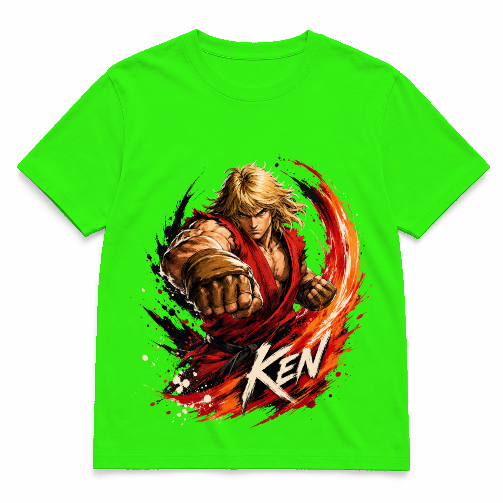 Street Fighter Forever — Ken Arcade Green tee