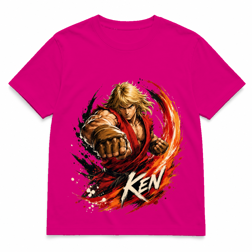 Street Fighter Forever — Ken Spray Magenta tee