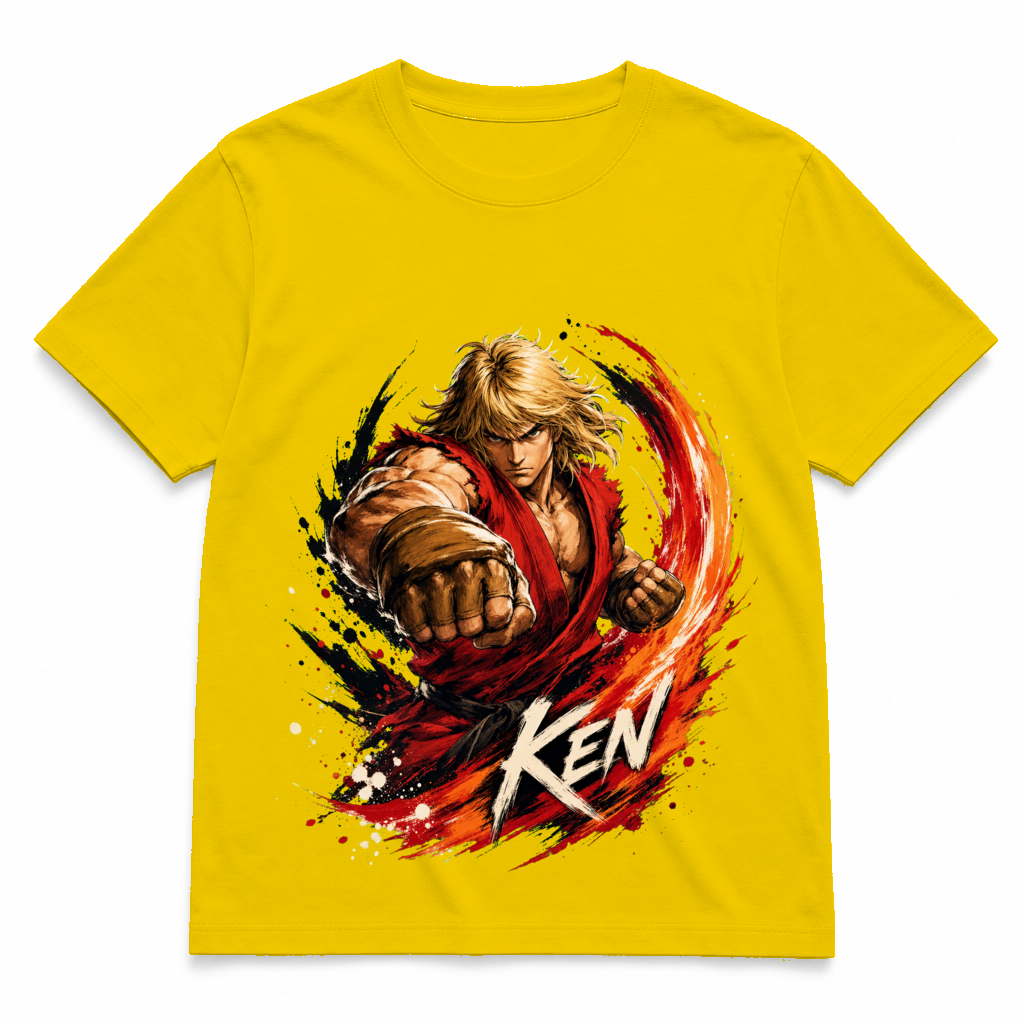 Street Fighter Forever — Ken Hi-Vis Yellow tee