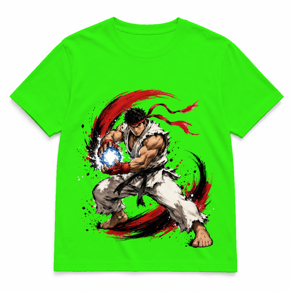 Street Fighter Forever — Ryu Arcade Green tee