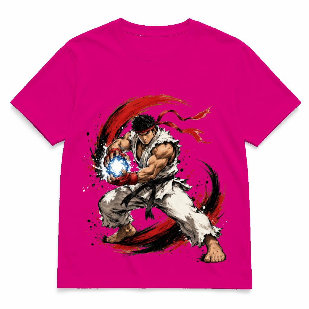 Street Fighter Forever — Ryu Spray Magenta tee